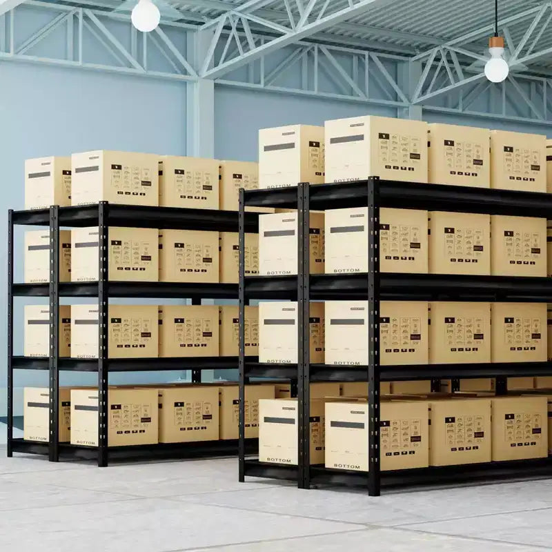 Atlas Shelving 4-Tier 77"x24"x72" 10000lbs Heavy Duty Steel Shelving Dark Gray: Adjustable Utility Storage, 2500lbs/Shelf Capacity