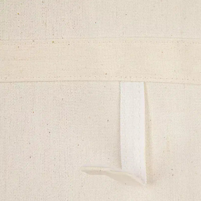 Household Essentials Over the Door Cotton Blend Cap and Hat Organizer with 15 Hook and Loop Hangers Natural
