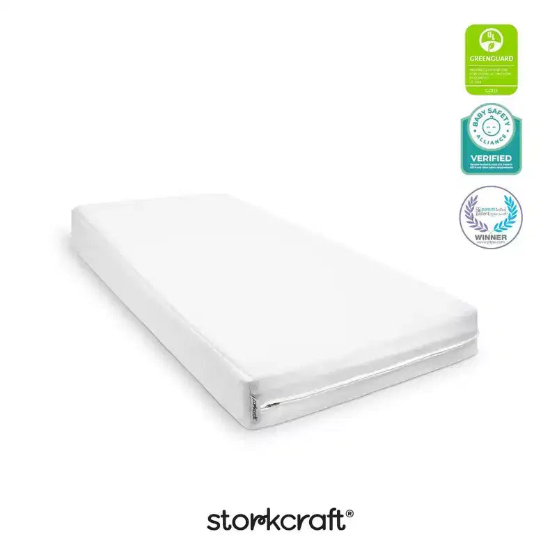 Storkcraft Matelas 6 po Grow-with Me de qualité supérieure imperméable et réversible pour lit de bébé et lit de tout-petit : ferme, rempli de fibres, 14 lb