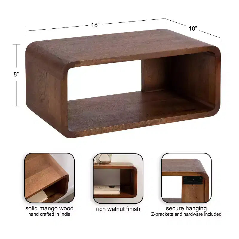 Kate & Laurel All Things Decor Étagère Flottante Deguara 45,7x25,4x20,3 cm Brun Noyer
