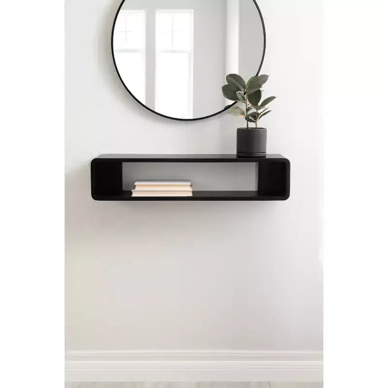 Kate & Laurel All Things Decor 30"x7"x7" Deguara Floating Shelf Black
