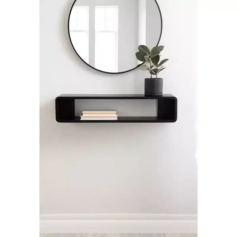 Kate & Laurel All Things Decor 30"x7"x7" Deguara Floating Shelf Black