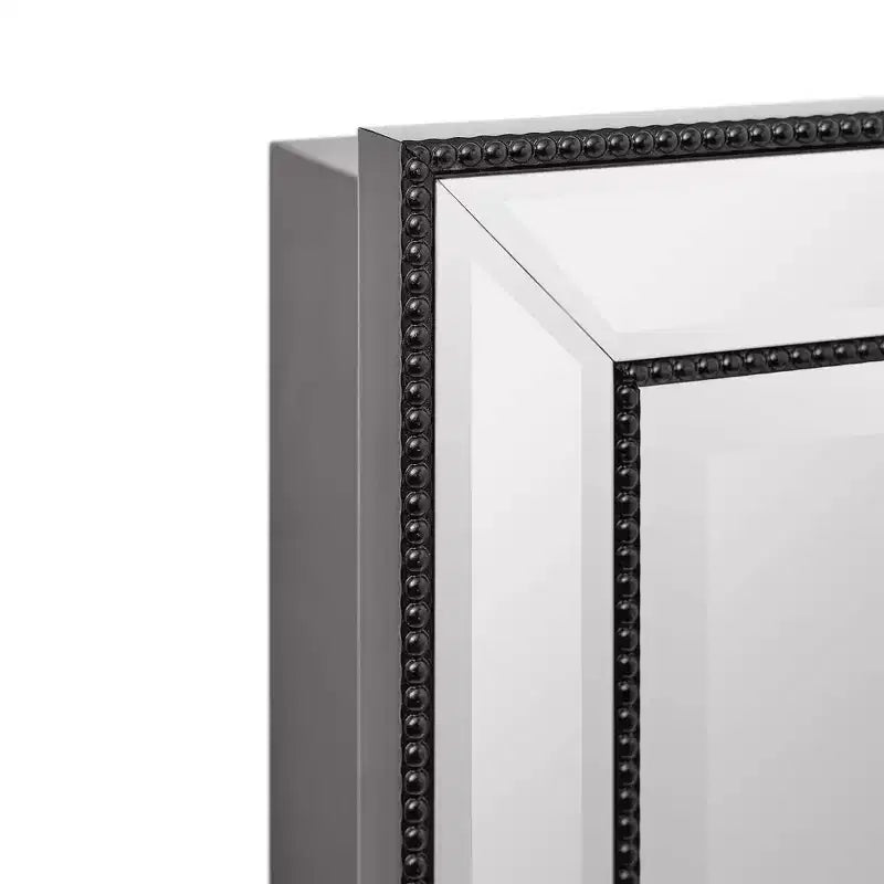 Armoire à pharmacie chic Head West 22"x30" avec miroir, finition brossée noire et perles de métro