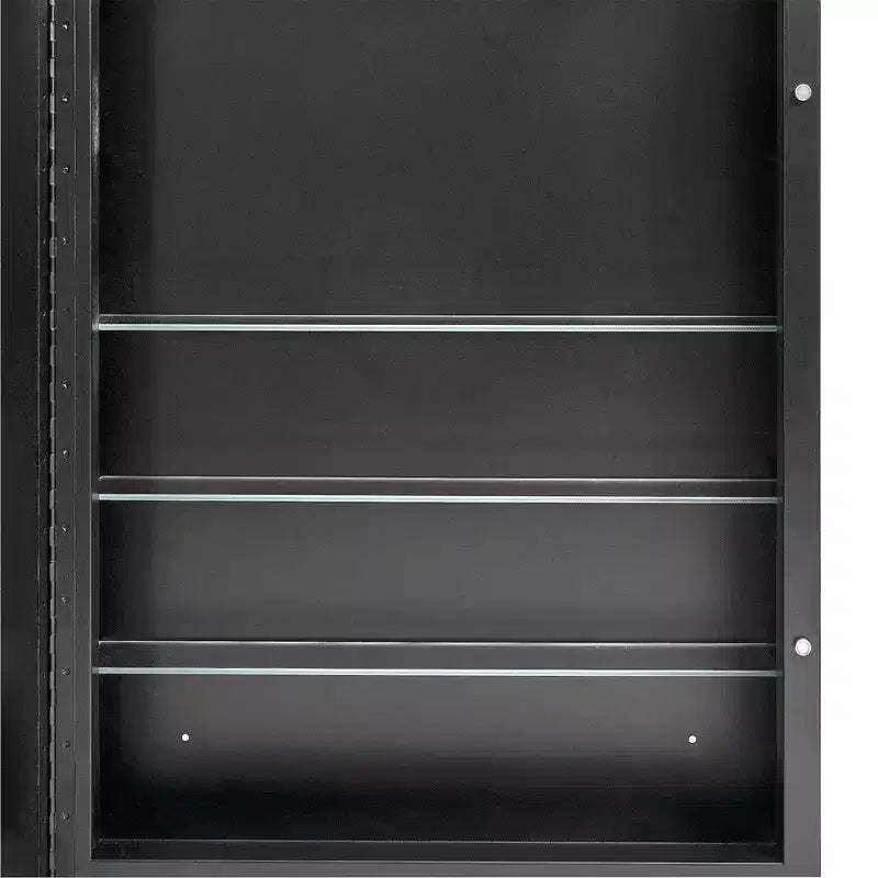 Armoire à pharmacie chic Head West 22"x30" avec miroir, finition brossée noire et perles de métro