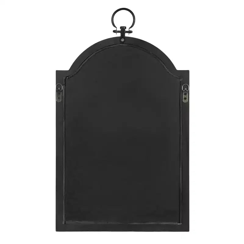 Kate & Laurel All Things Decor 18"x30" Ohara Arch Wall Mirror Black : Traditional Style, Rounded Top, Wall Mounted