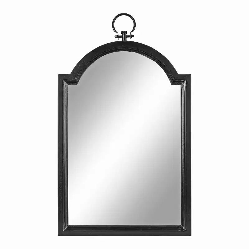 Kate & Laurel All Things Decor 18"x30" Ohara Arch Wall Mirror Black : Traditional Style, Rounded Top, Wall Mounted