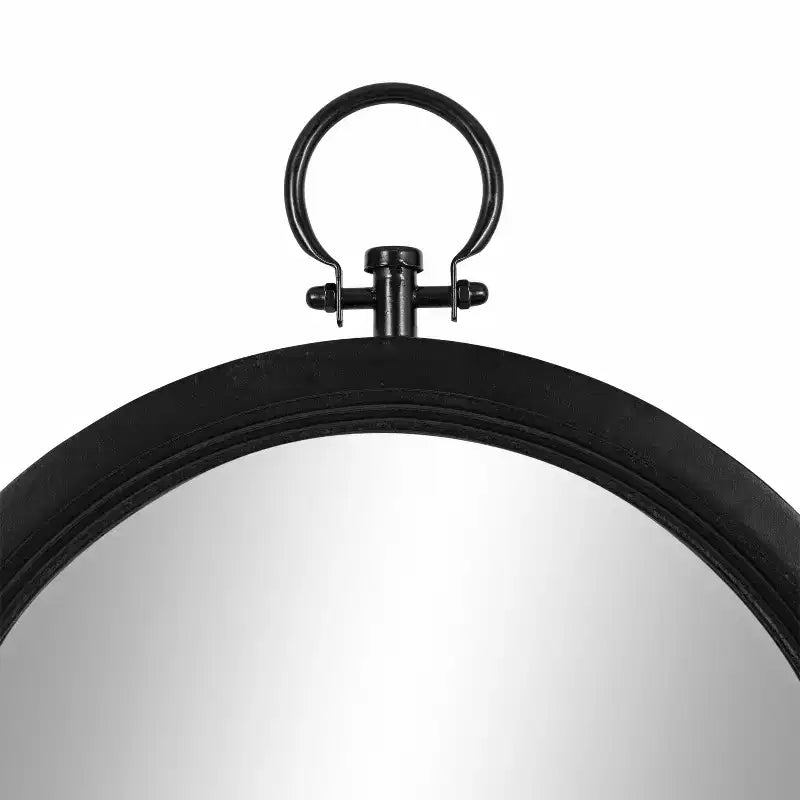 Kate & Laurel All Things Decor 18"x30" Ohara Arch Wall Mirror Black : Traditional Style, Rounded Top, Wall Mounted