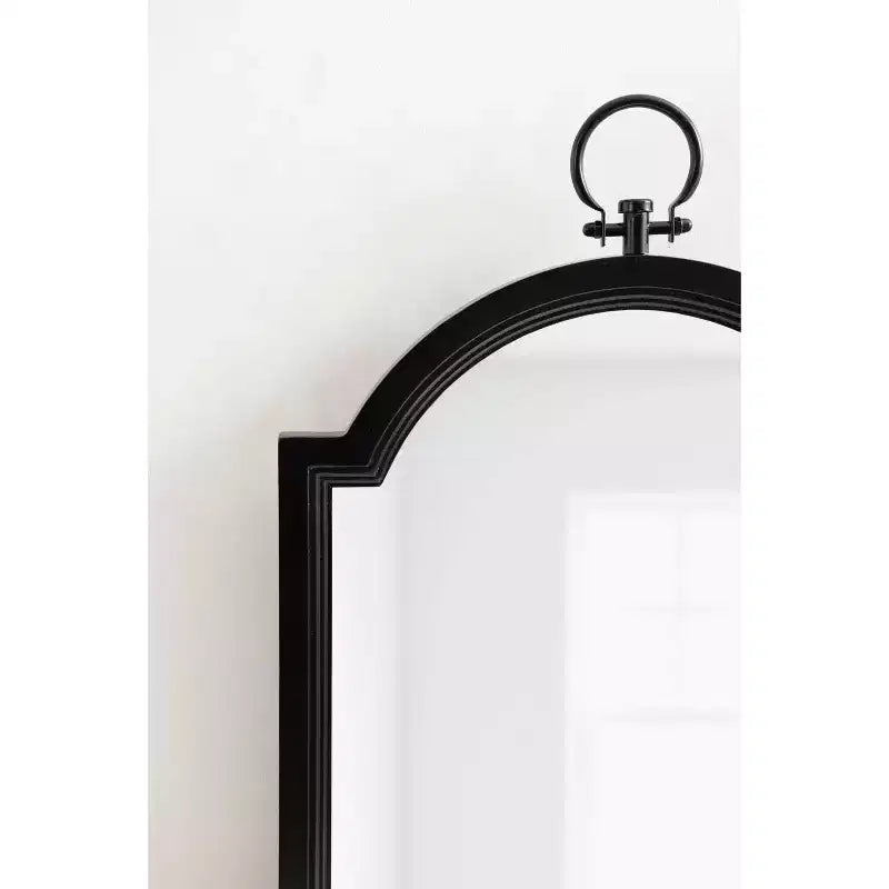 Kate & Laurel All Things Decor 18"x30" Ohara Arch Wall Mirror Black : Traditional Style, Rounded Top, Wall Mounted