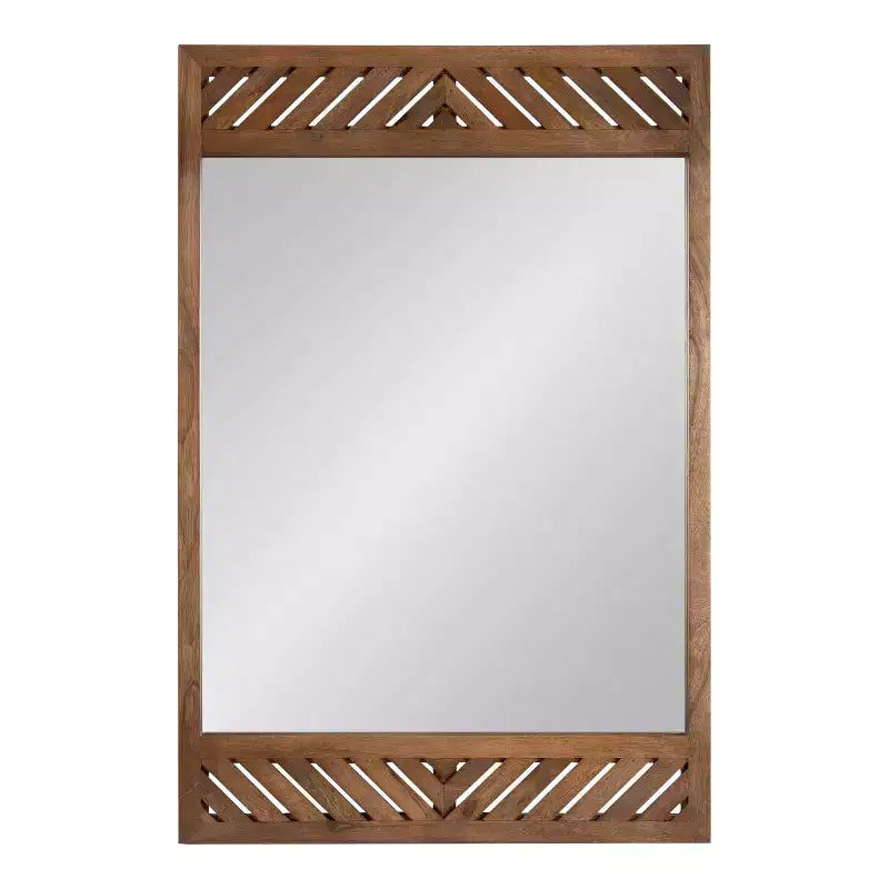Miroir mural rectangulaire en bois Mezzeta de 61 x 91 cm, de Kate & Laurel All Things Decor, marron
