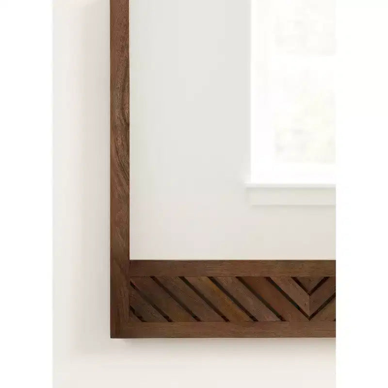 Miroir mural rectangulaire en bois Mezzeta de 61 x 91 cm, de Kate & Laurel All Things Decor, marron