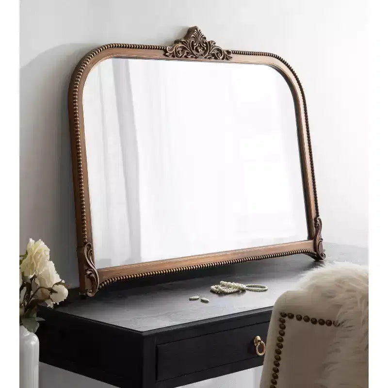 40"x30" Hubanks Arched Wall Mirror Gold - Kate & Laurel All Things Decor