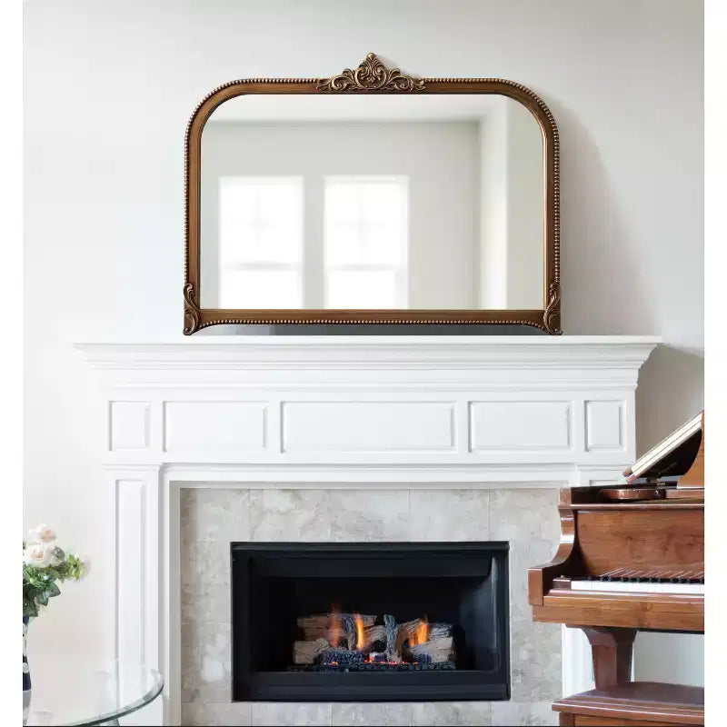 40"x30" Hubanks Arched Wall Mirror Gold - Kate & Laurel All Things Decor