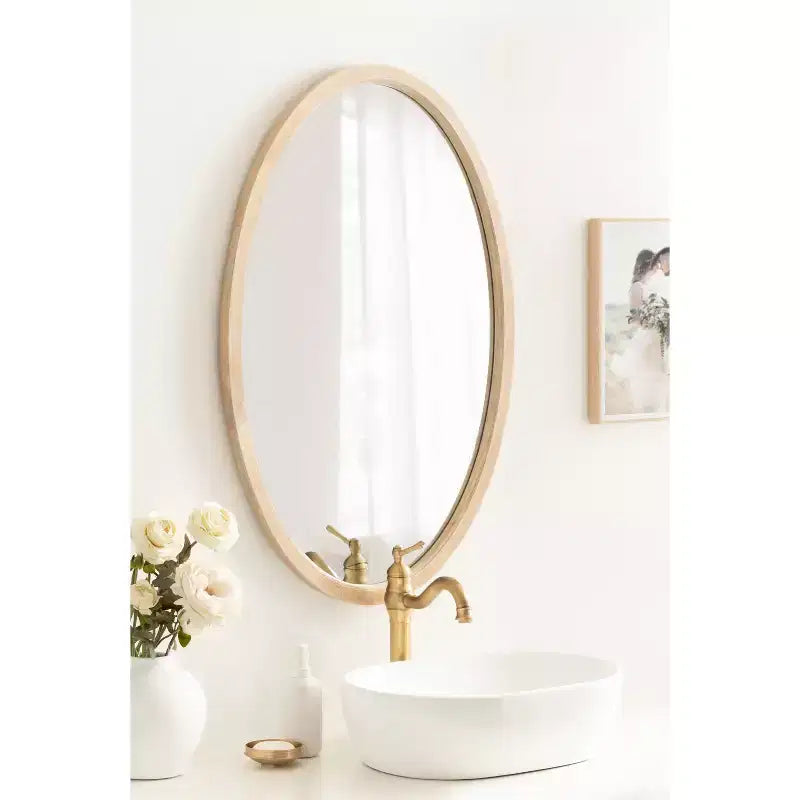 Kate & Laurel All Things Decor Miroir encadré ovale Hogan 24"x36" Naturel