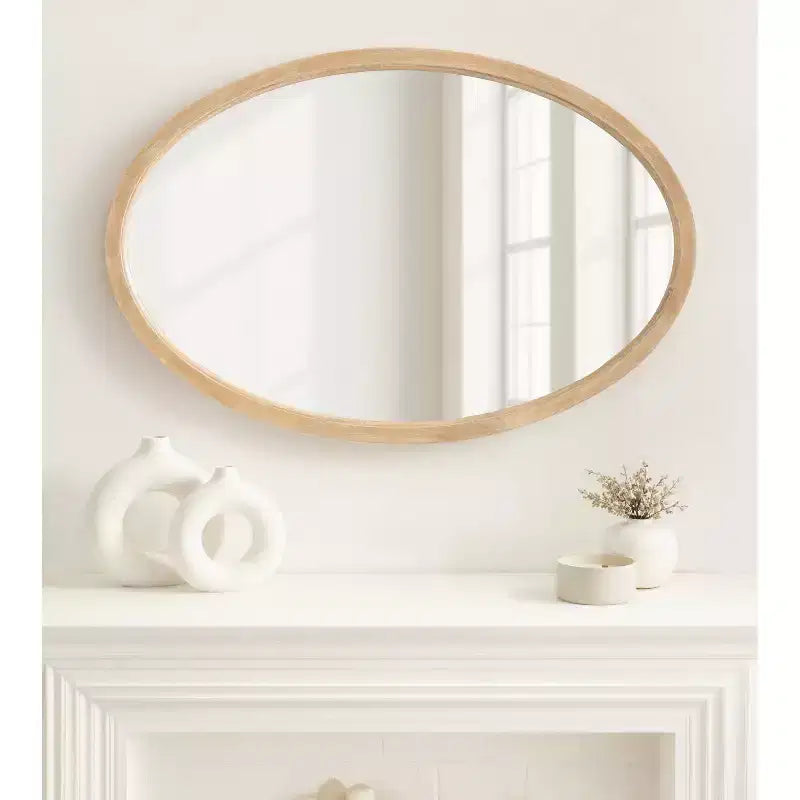 Kate & Laurel All Things Decor Miroir encadré ovale Hogan 24"x36" Naturel