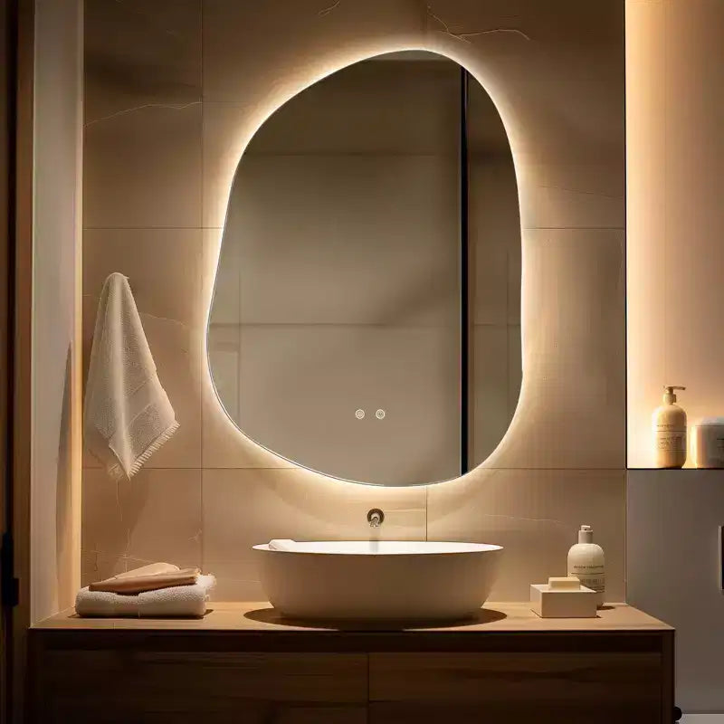 WallBeyond 22"x30" Irregular LED Vanity Mirror Clear