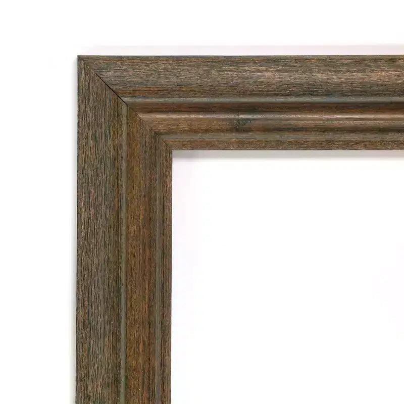 Amanti Art 27"x63" Non-Beveled Full Length Floor Leaner Mirror: Rustic Brown, Wood Frame, Wall Mount Option