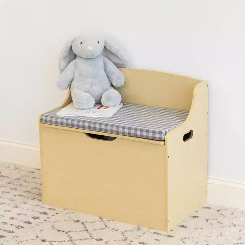 Humble Crew Kids' Jaime Coffre à jouets à charnière en bois : Cadre en MDF, quincaillerie en acier, étagères à bacs, 1 tiroir, 1 étagère