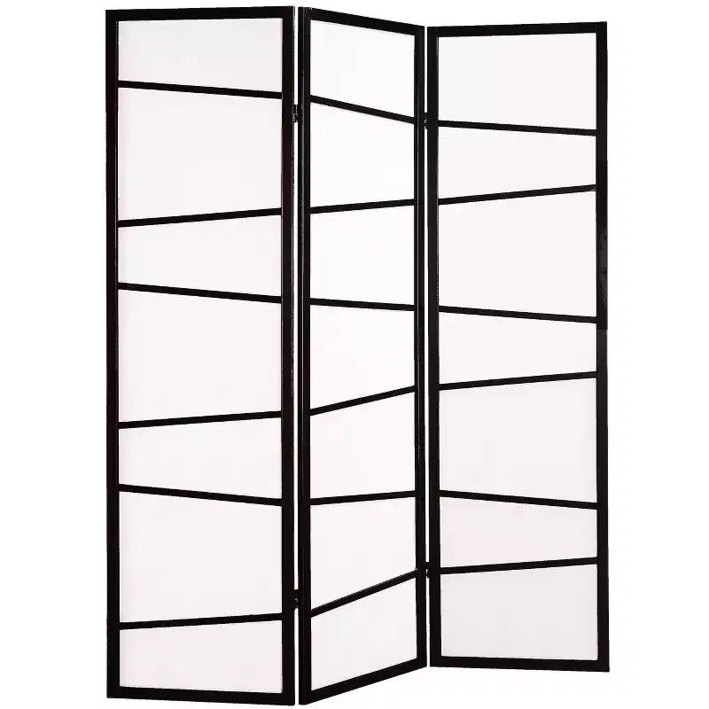 Roundhill Furniture 3-Panel Screen Room Divider, Black