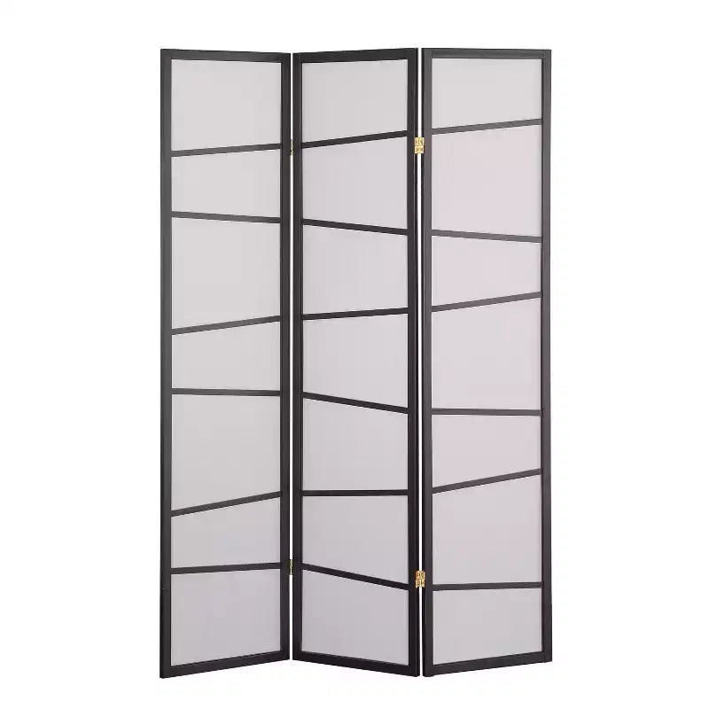 Roundhill Furniture 3-Panel Screen Room Divider, Black