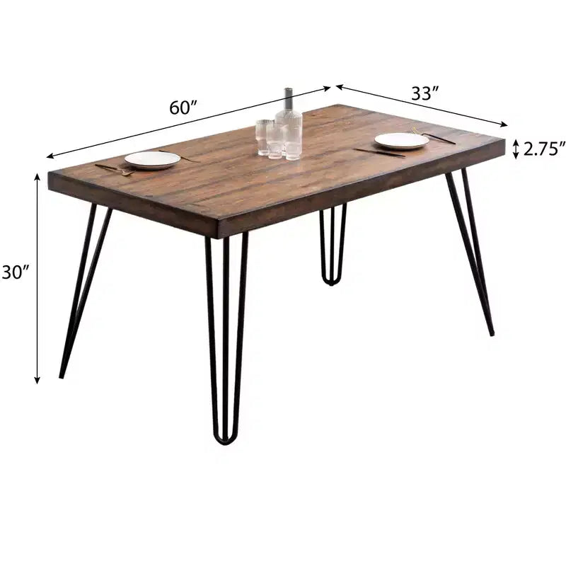 Amisos 7-Piece Dining Set, Hairpin Dining Table with 6 Chairs, 3 Color Options