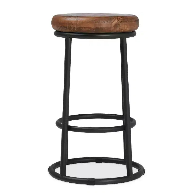Christopher Knight Home Aurora Classic Indoor Wood and Metal 24 Counter Stool with Footrest, Brown/Black