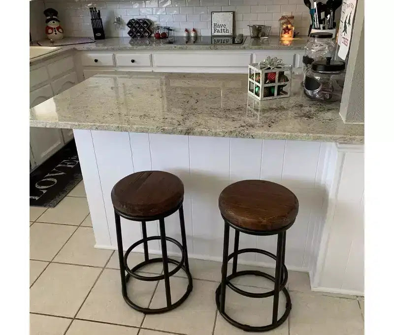 Christopher Knight Home Aurora Classic Indoor Wood and Metal 24 Counter Stool with Footrest, Brown/Black