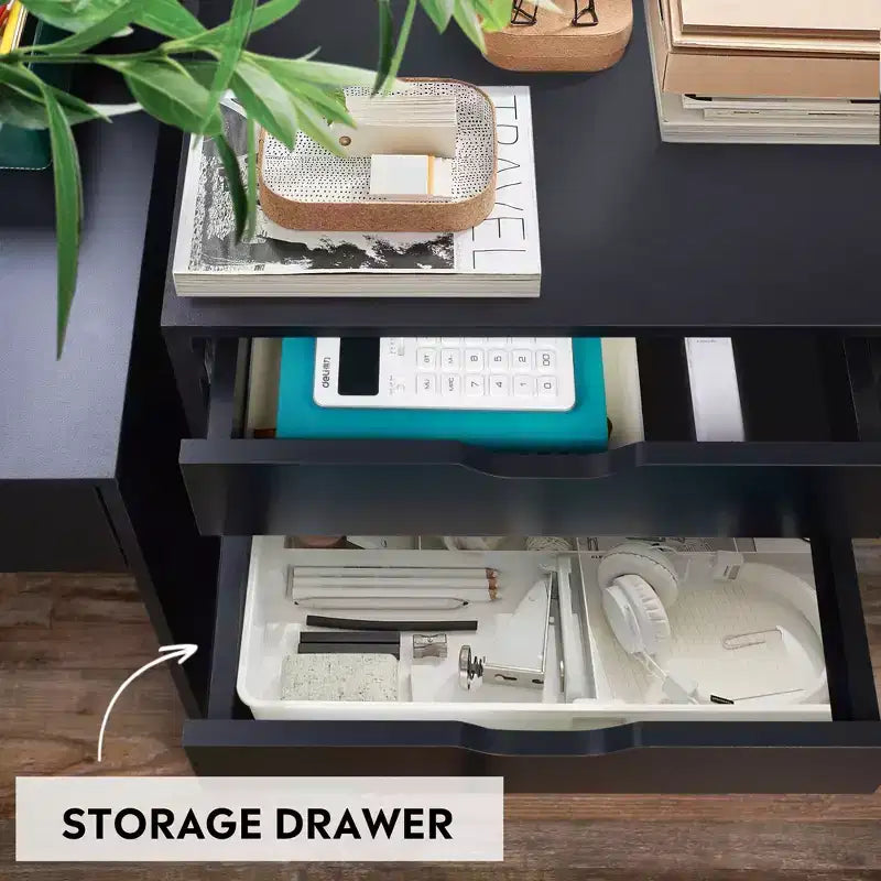 5-Drawer Chest, Wood Storage Dresser file Cabinet with Wheels