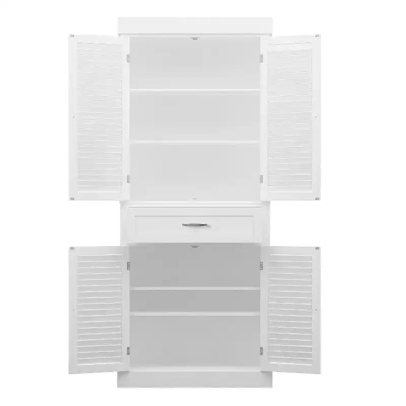 Famapy Wooden Storage Cabinet with 4 Doors in Shutter Finish Design