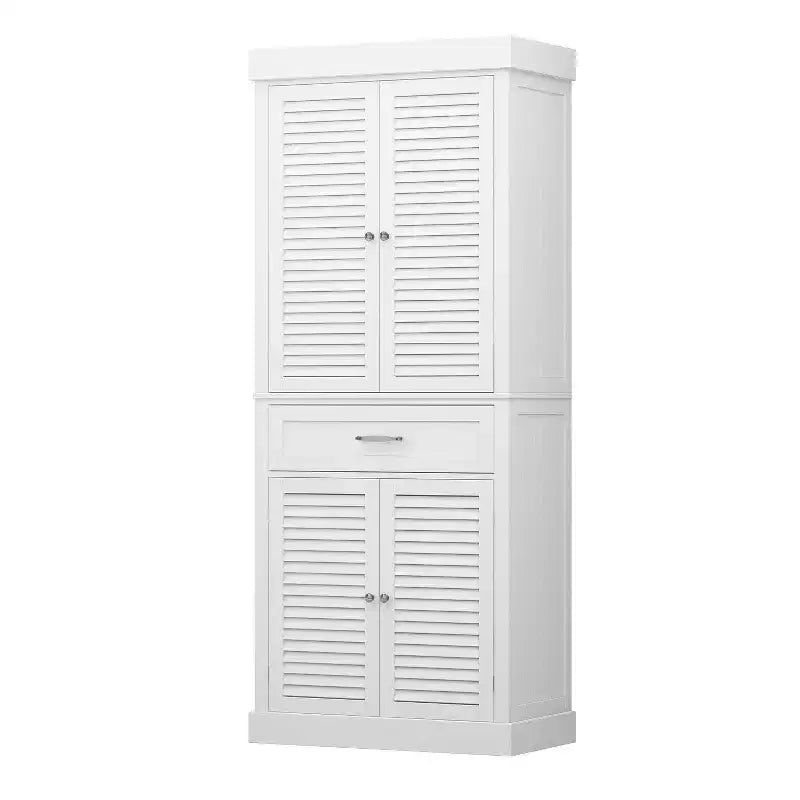 Famapy Wooden Storage Cabinet with 4 Doors in Shutter Finish Design