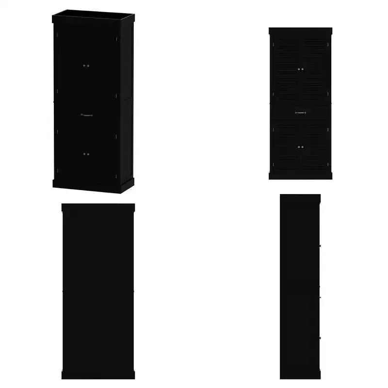 Famapy Wooden Storage Cabinet with 4 Doors in Shutter Finish Design