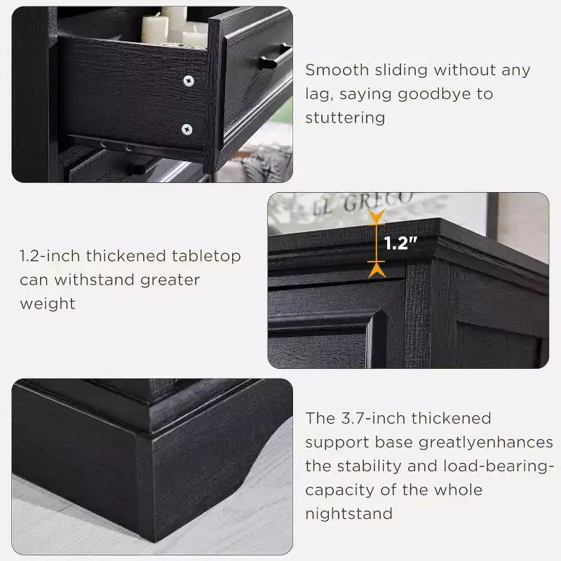 46 Farmhouse 5 Drawers Dresser for Bedroom, Tall Wood Chest of Drawers with Natural Texture for Bedroom, Living Room