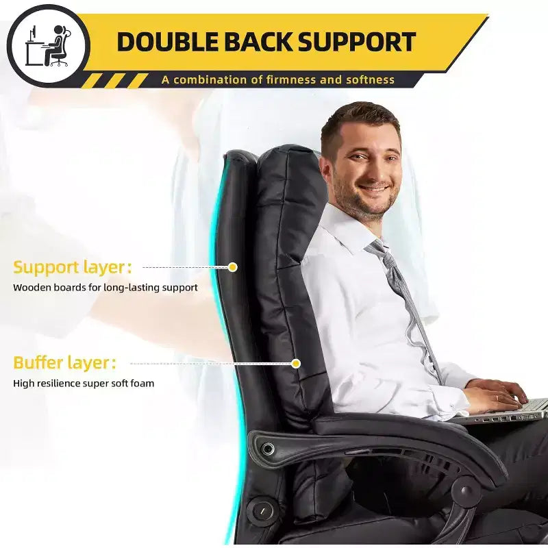 EROMMY Executive 4-Point Massage Office Chair with Footrest