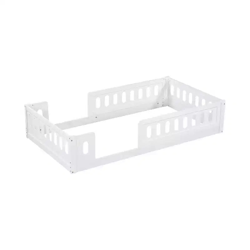 Twin/Full Size Platform Bed Kid Floor Bed Toddler Bed with Guardrail - ModernLuxe