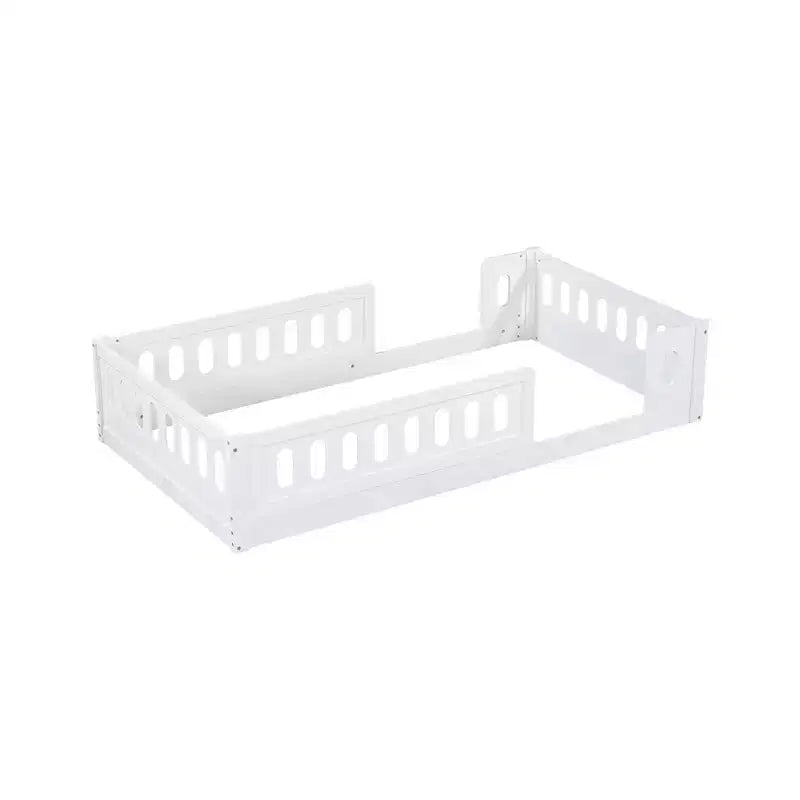 Twin/Full Size Platform Bed Kid Floor Bed Toddler Bed with Guardrail - ModernLuxe