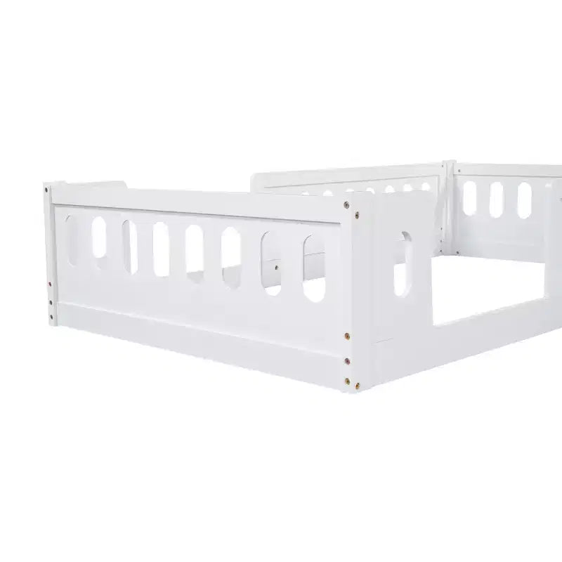 Twin/Full Size Platform Bed Kid Floor Bed Toddler Bed with Guardrail - ModernLuxe