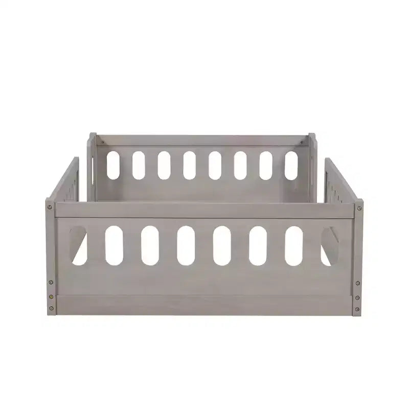 Twin/Full Size Platform Bed Kid Floor Bed Toddler Bed with Guardrail - ModernLuxe