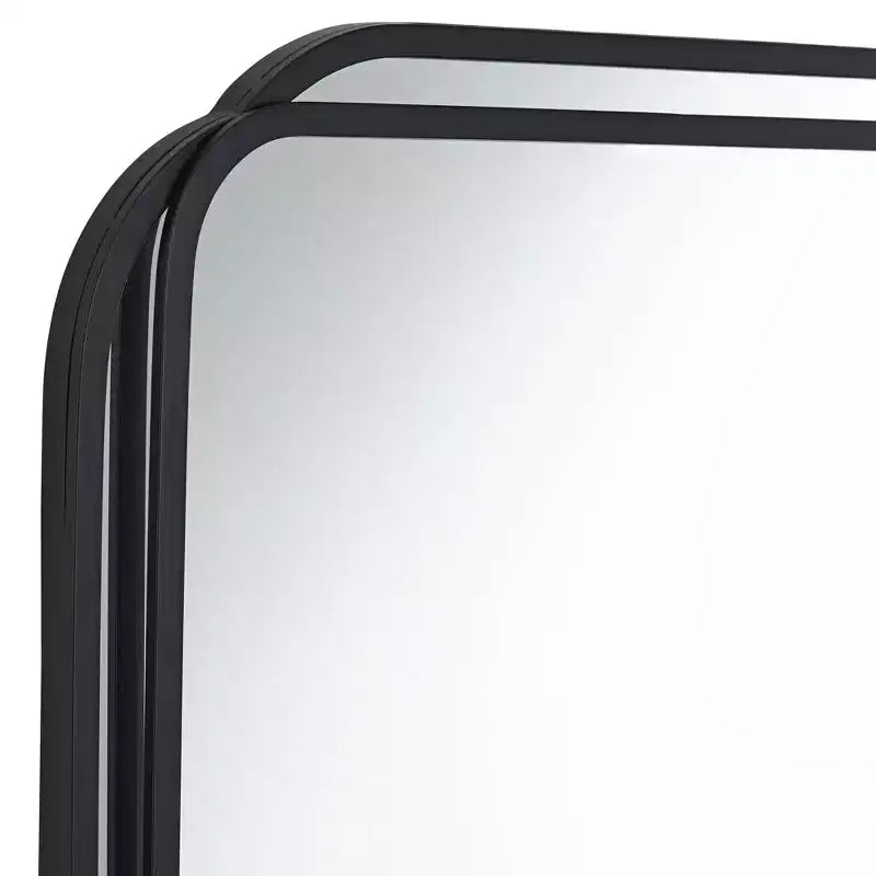 Uttermost Double Radius Matte Black 24 x 36 1/4 Wall Mirror