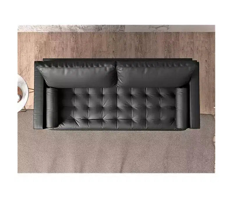Tree City- 58 Faux Leather Loveseat Sofa, Mid-Century Modern 2-Seater Couch for Small Spaces, Office, Apartment