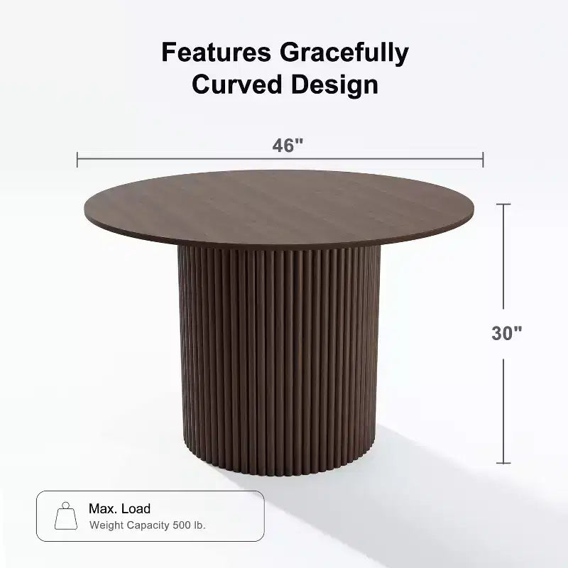 PexFix 46 Round Solid Wood Dining Table Kitchen Tables
