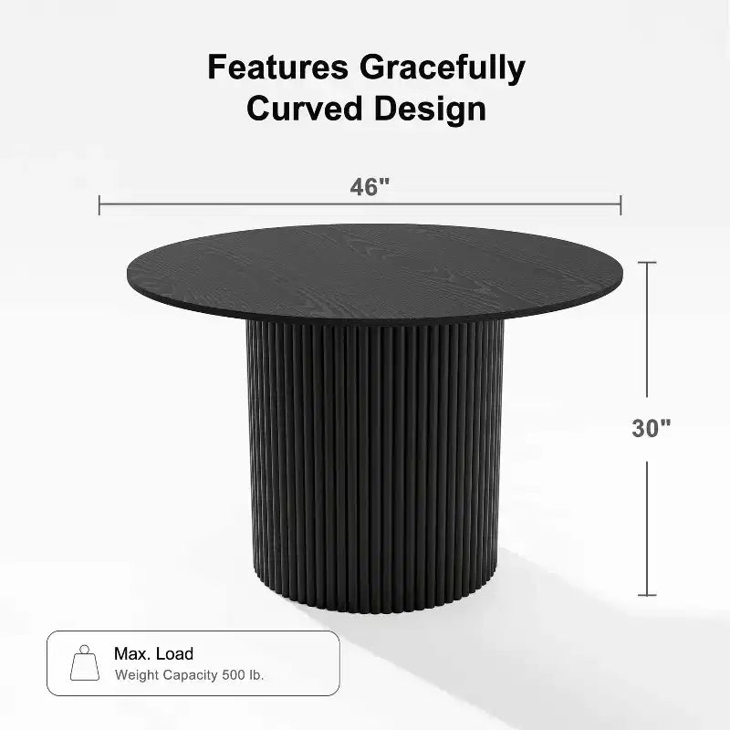PexFix 46 Round Solid Wood Dining Table Kitchen Tables