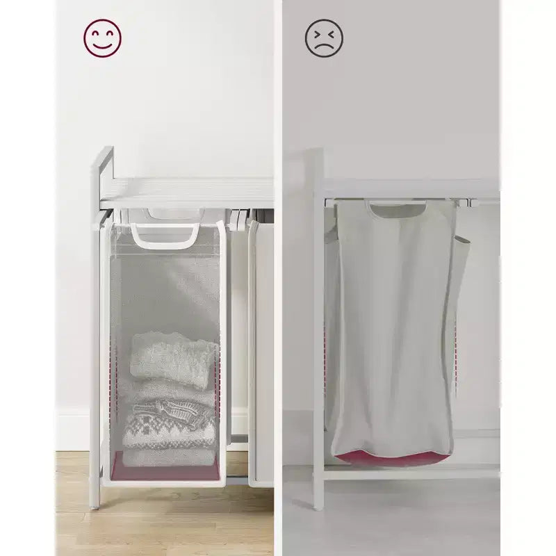 Laundry Hamper, Laundry Basket, Laundry Sorter with 3 Pull-Out and Removable Bags, Shelf, Metal Frame, 3 x 10 Gallons (38L)