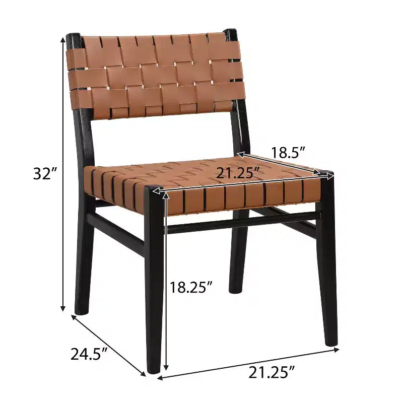 Christopher Knight Home Cassius Woven Faux Leather Rubberwood Dining Chair (Set of 2)