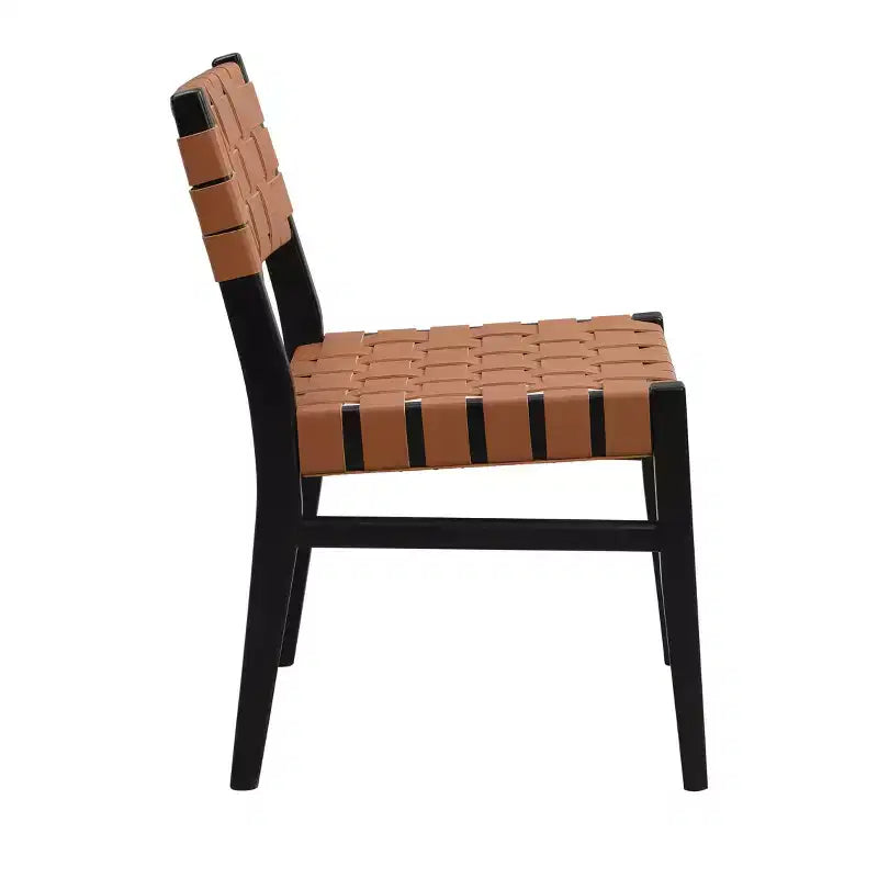 Christopher Knight Home Cassius Woven Faux Leather Rubberwood Dining Chair (Set of 2)