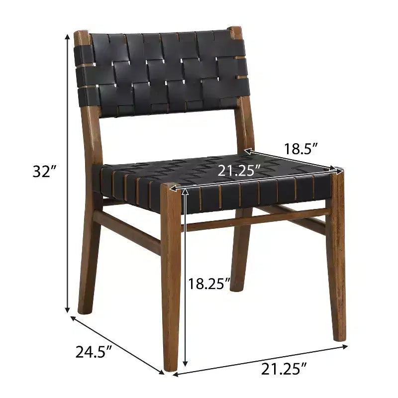 Christopher Knight Home Cassius Woven Faux Leather Rubberwood Dining Chair (Set of 2)