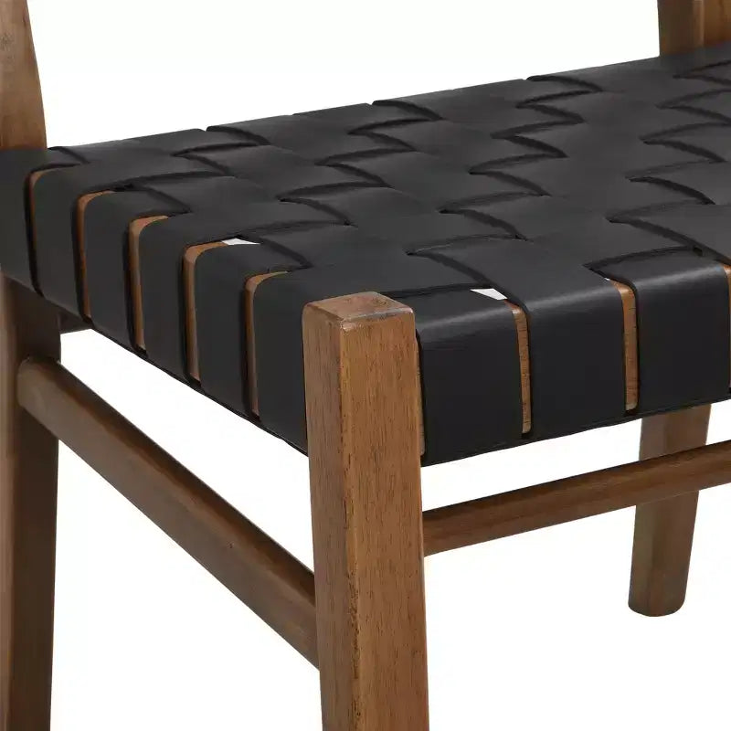 Christopher Knight Home Cassius Woven Faux Leather Rubberwood Dining Chair (Set of 2)