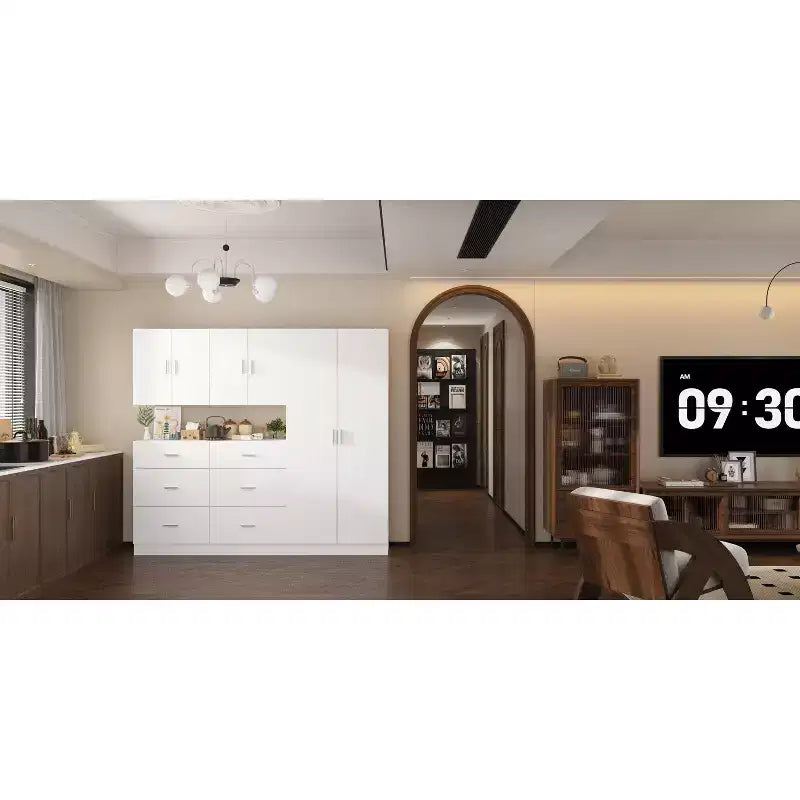 Famapy Kitchen Cabinet Ensemble: Rich Storage, Solid Structure, and Sleek Design
