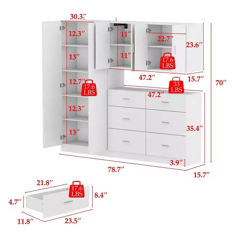 Famapy Kitchen Cabinet Ensemble: Rich Storage, Solid Structure, and Sleek Design