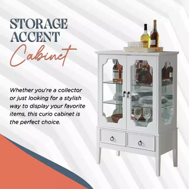 Kings Brand Furniture Versailles Curio Storage Cabinet