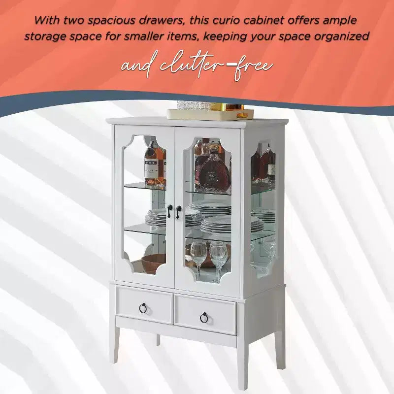 Kings Brand Furniture Versailles Curio Storage Cabinet