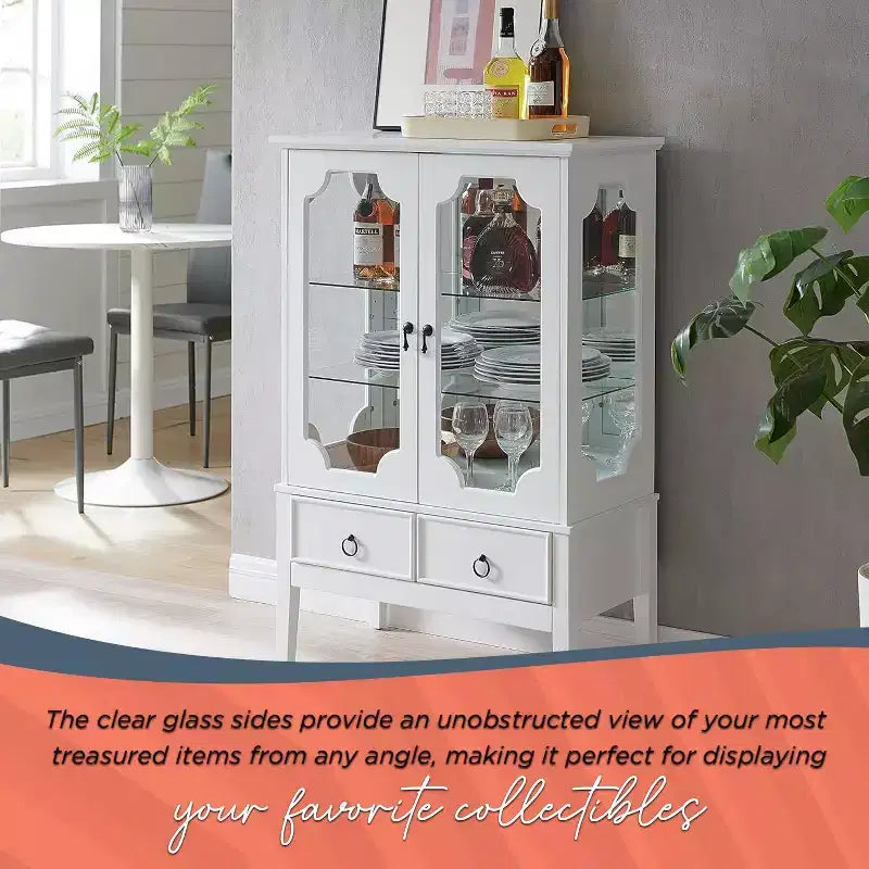 Kings Brand Furniture Versailles Curio Storage Cabinet